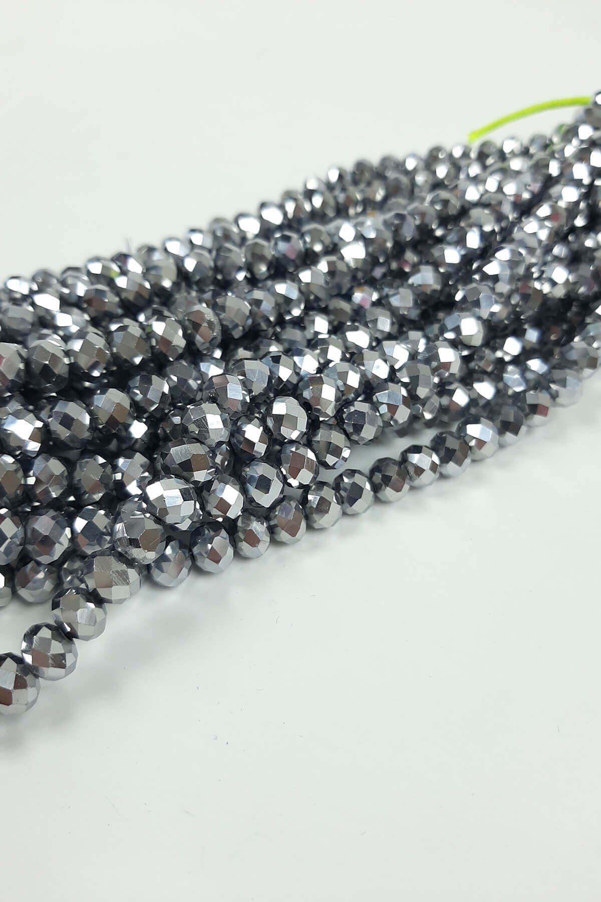 Plated Gray Crystal Beads 8 mm