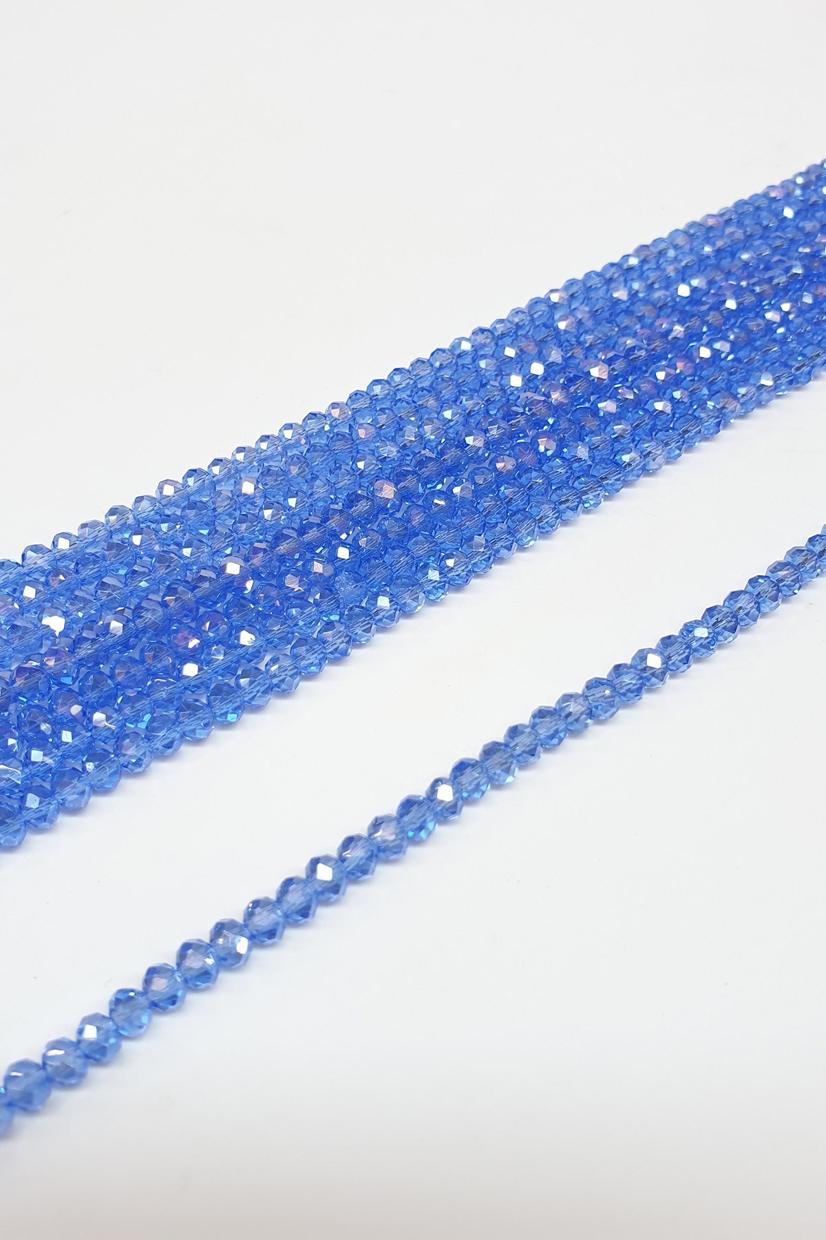 Kaplama Mavi Kristal Boncuk 4 Mm