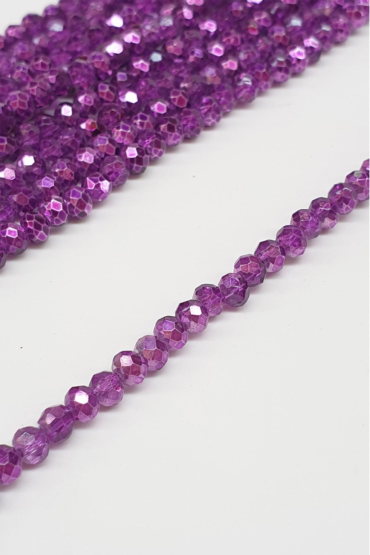Kaplama Mürdüm Kristal Boncuk 4 Mm