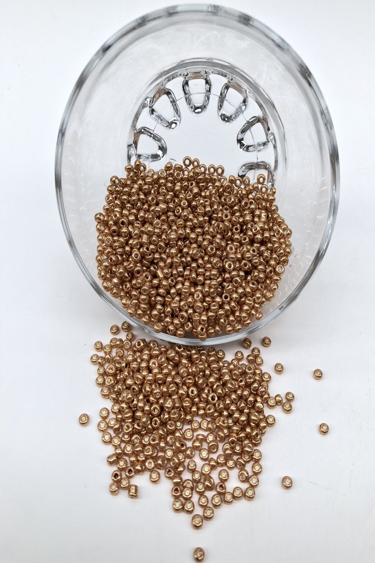 Plated Rose Color Sand Beads 3 mm