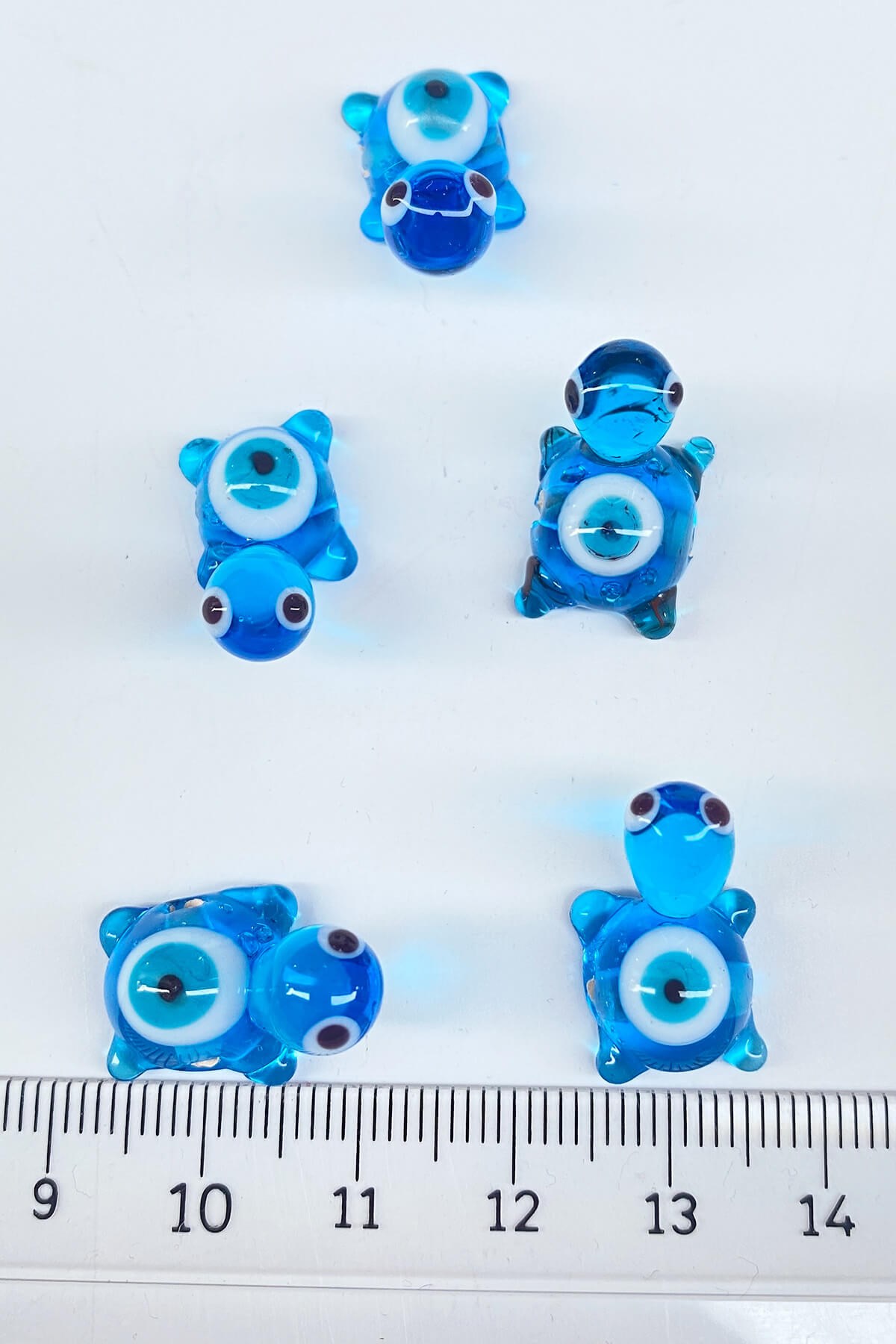 Turtle Glass Bead Pendant Blue 1 Pcs