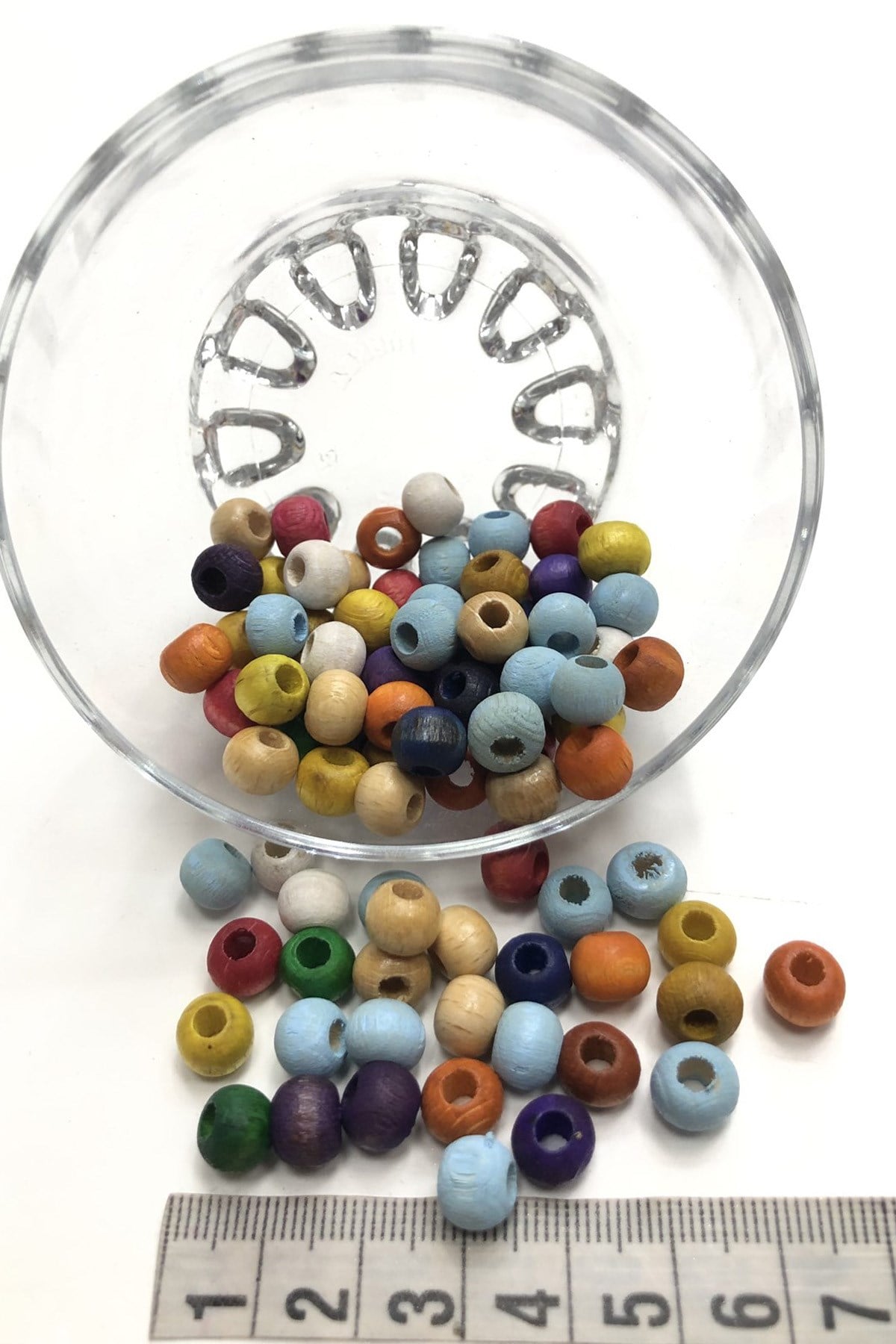 Mixed Color Round Wooden Beads 25 gr