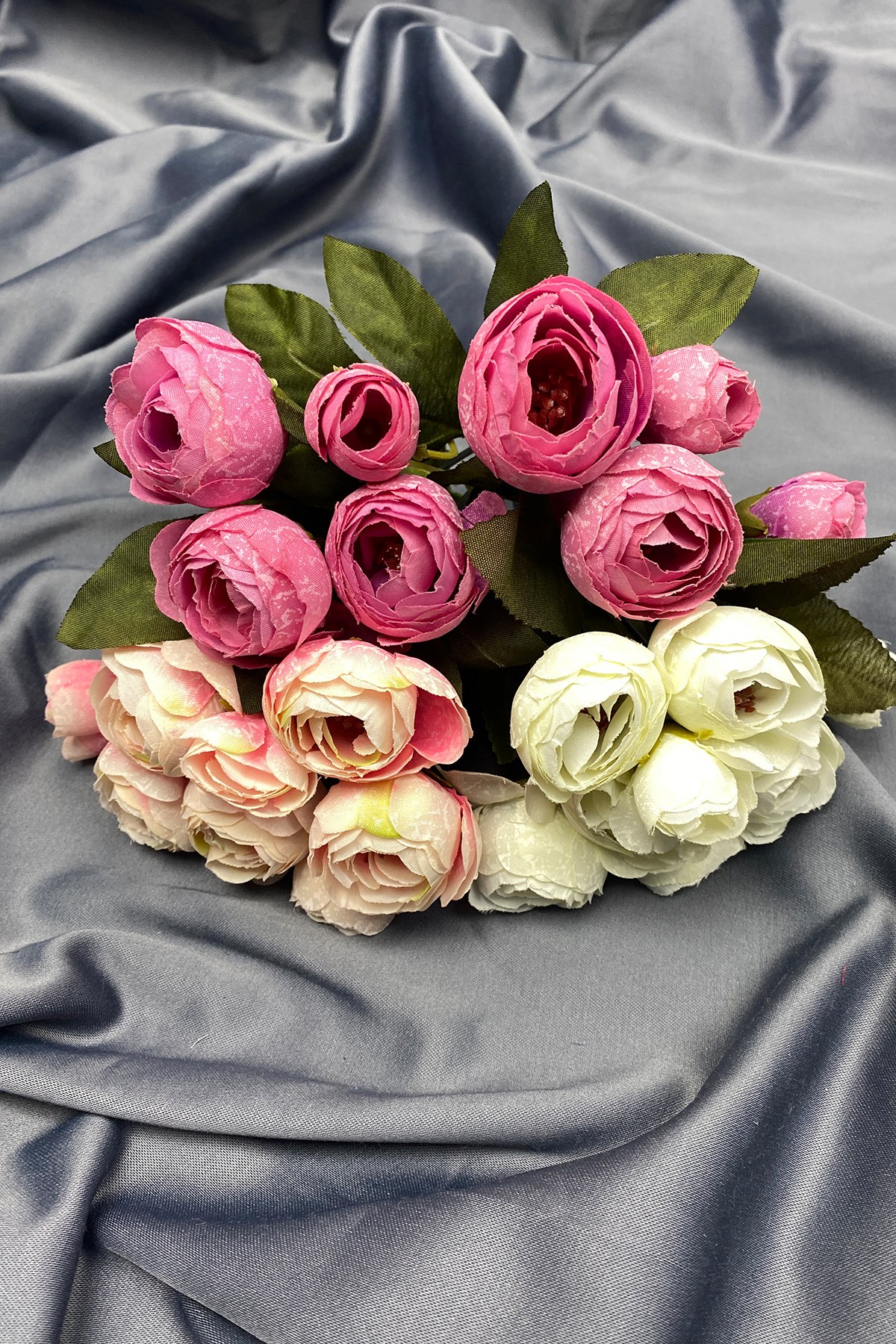 Mixed Peony Artificial Bud Rose Flower Bundle 3 Pcs