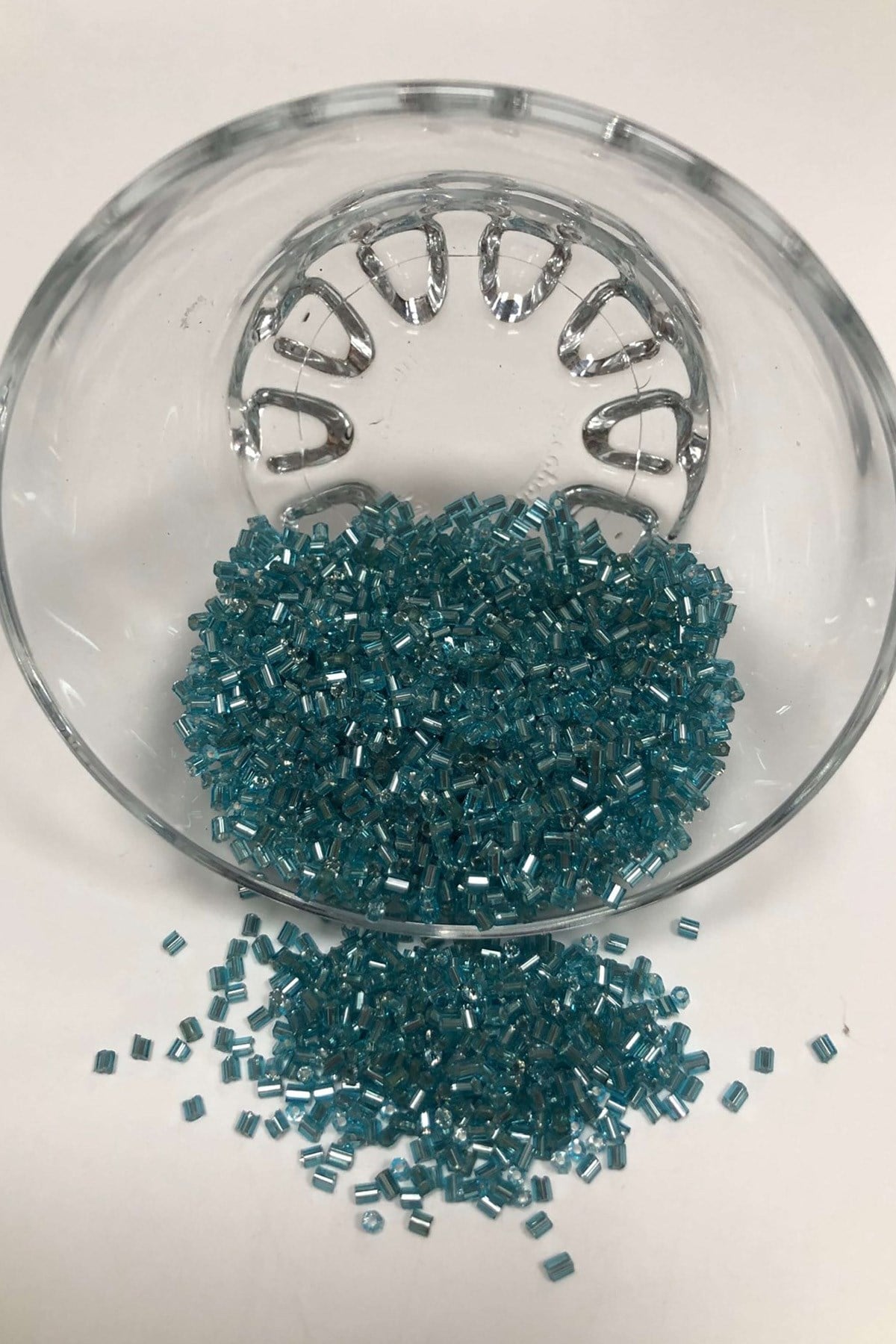 Dark Turquoise Cut Beads (2-2.5mm)