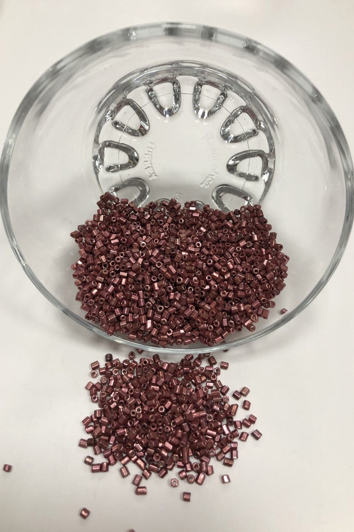 Plated Matte Crimson Cut Beads (2-2,5mm)