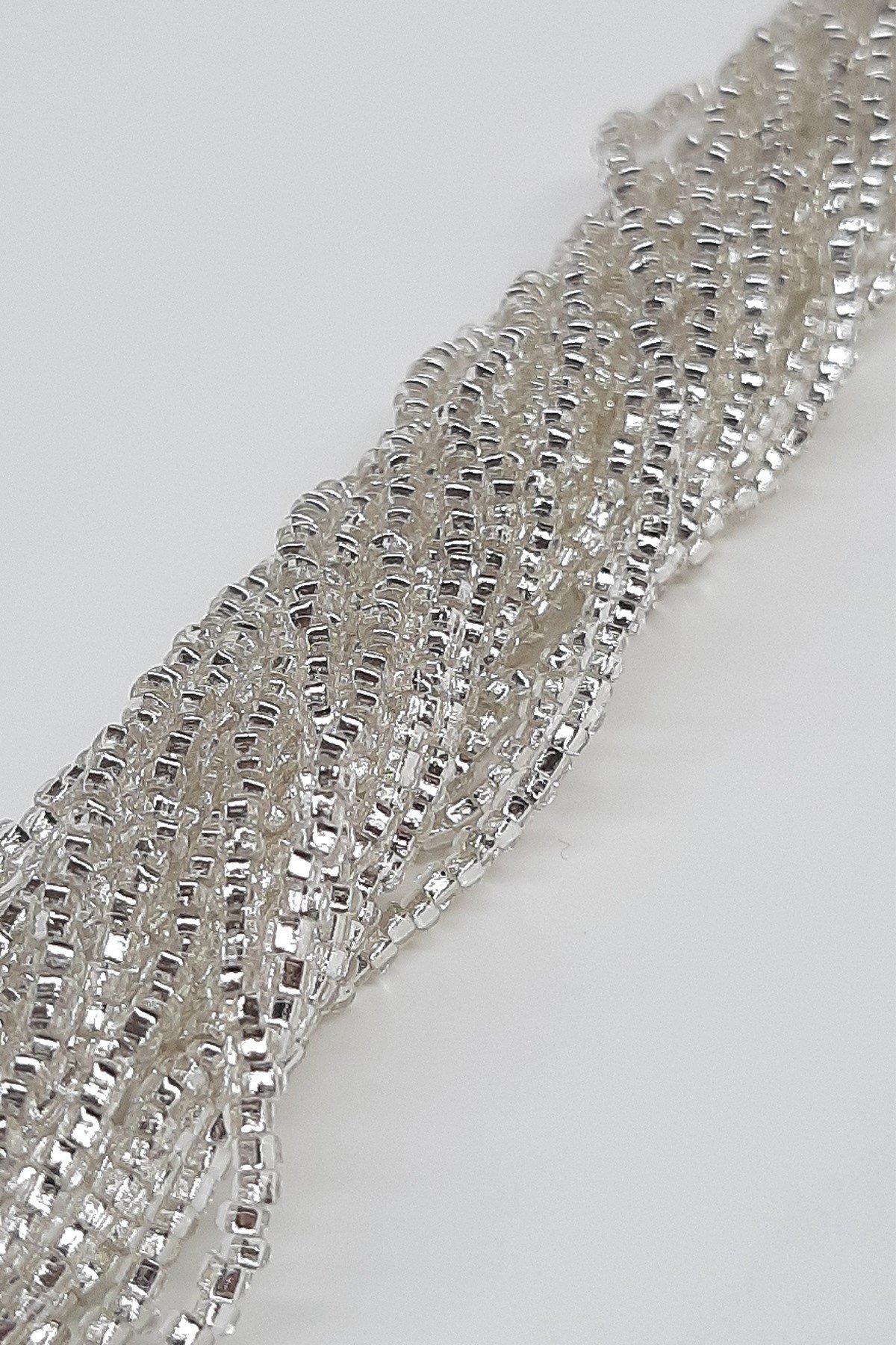 Cut Silver String Sand Beads