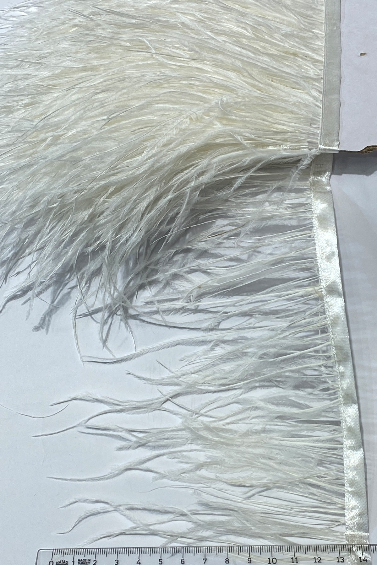 Off White Ostrich Feather 1 mt