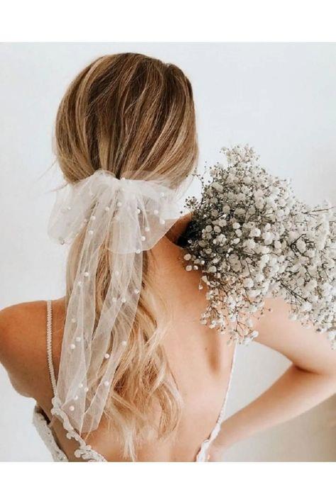 Kırık Beyaz Incili Ve Taraklı Gelin Aksesuarı Nikah Kebi