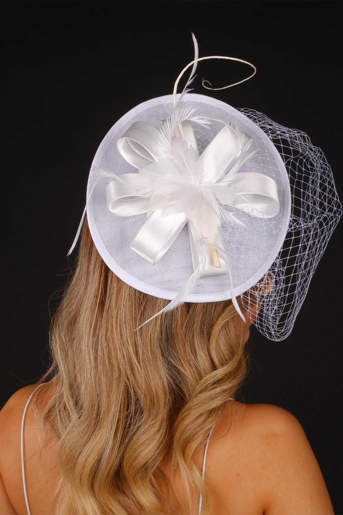 Off-White Voilet Wedding Hat Linde Bridal Accessory