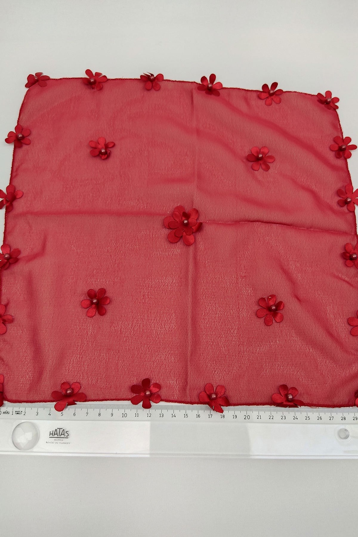 Red Flower Patterned Lux ​​Halay Handkerchief 10 pcs
