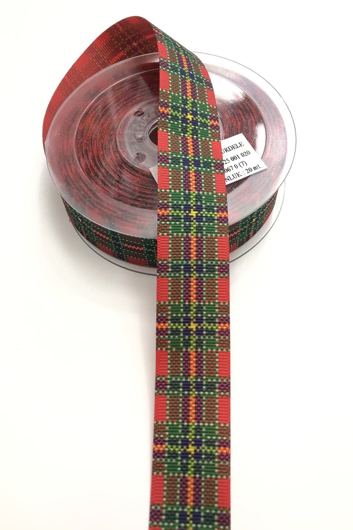 Kırmızı Çiçekli  Grogren Kurdela 2,5 cm 1 mt