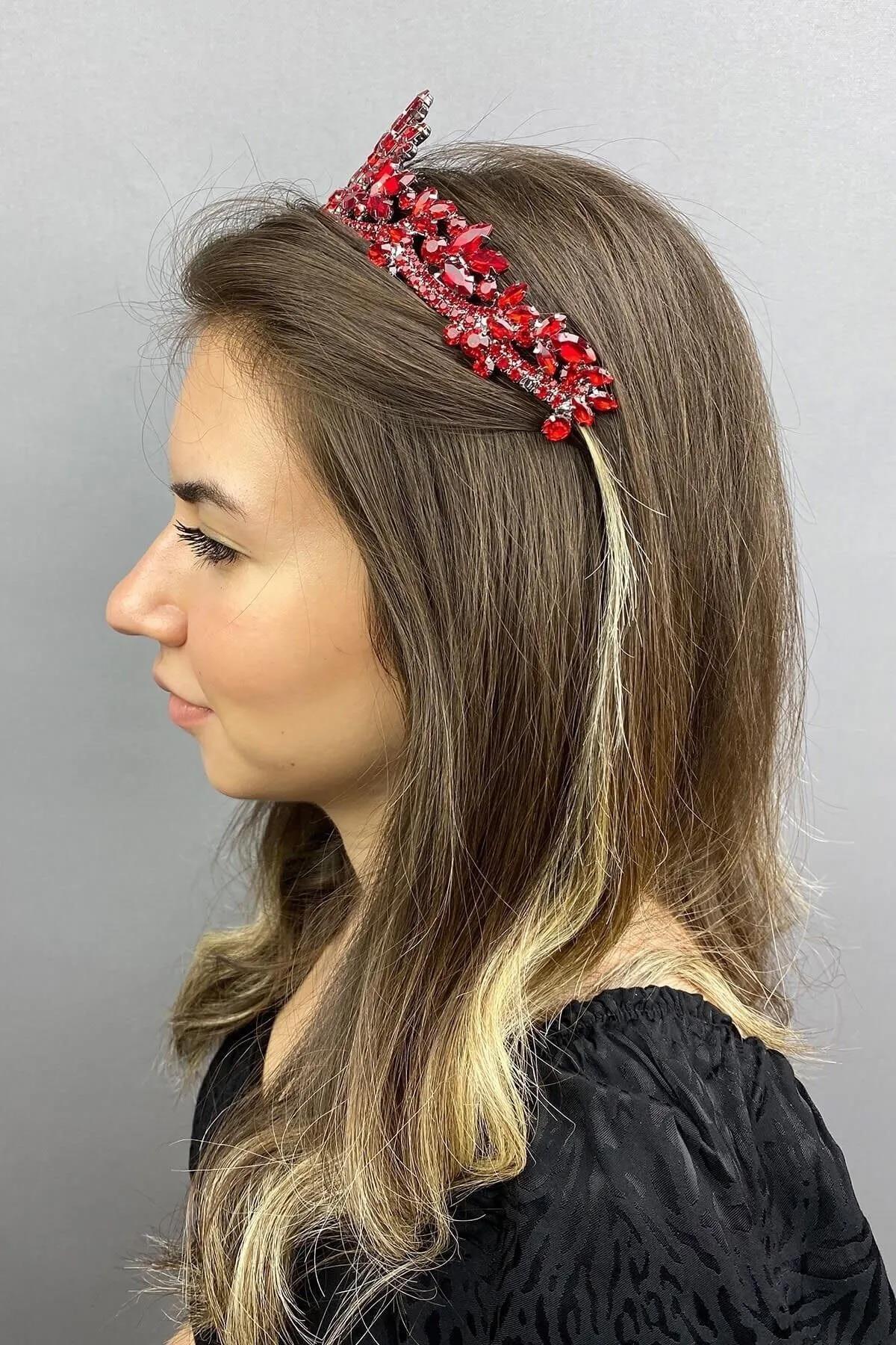 Red Bridal Henna Crown