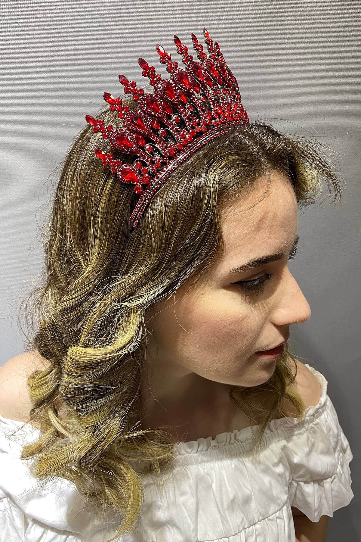 Kırmızı Henna Model Gelin Kına Tacı