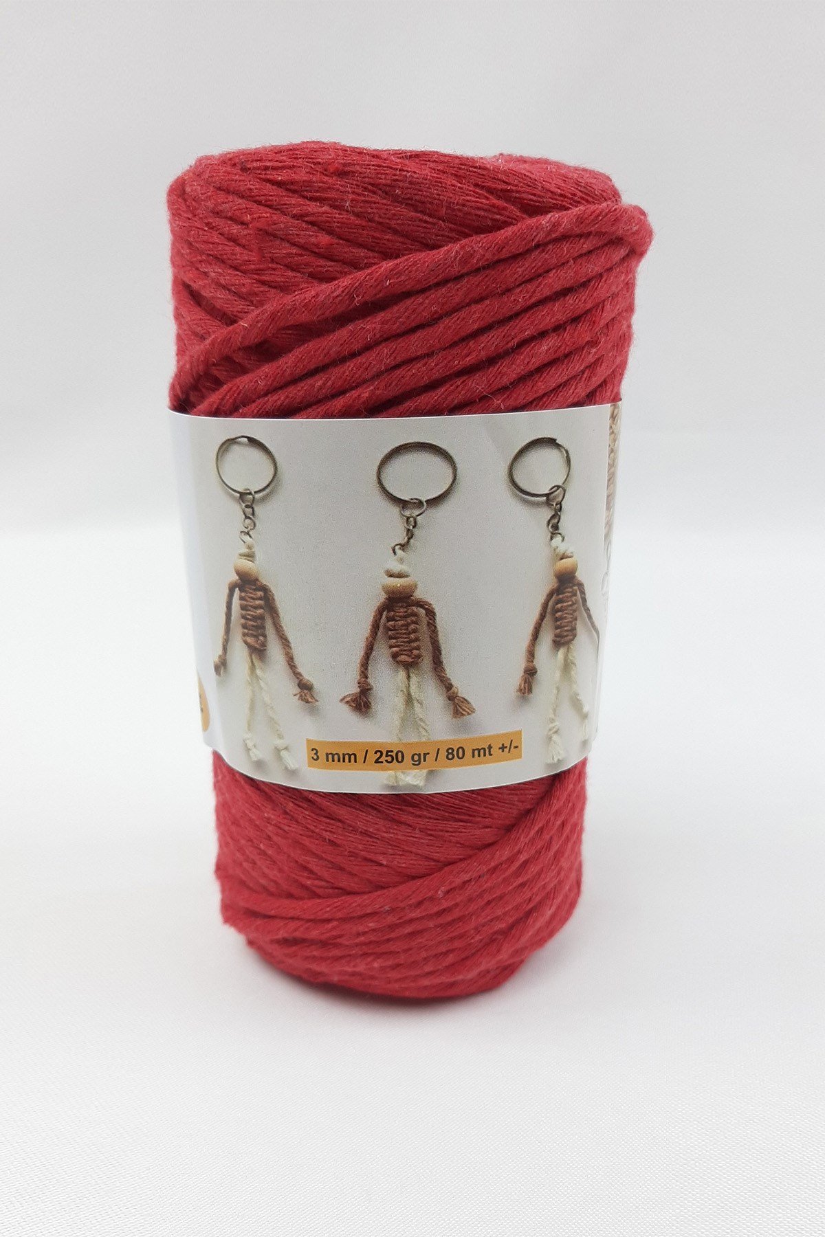 Red Fine Twisted Macrame