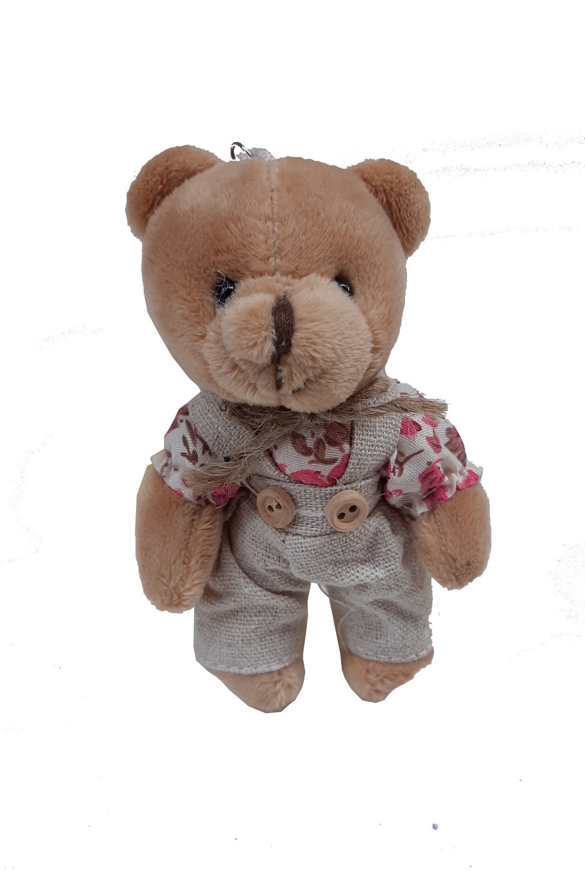 Kırmızı Kıyafetli Erkek Peluş Ayıcık 12 cm