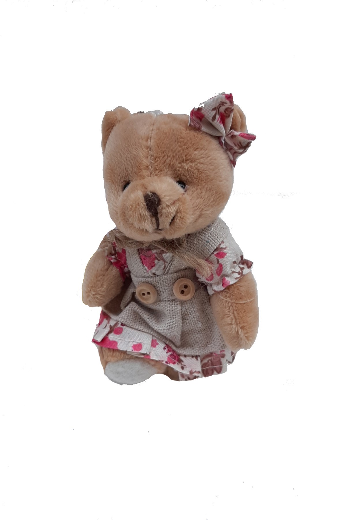 Kırmızı Kıyafetli Kız Peluş Ayıcık 12 cm