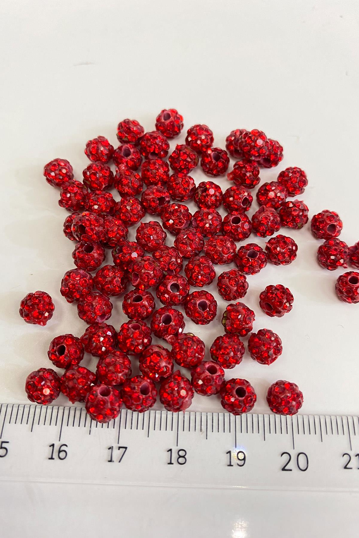 حبة حجر أحمر لامع 6 ملم