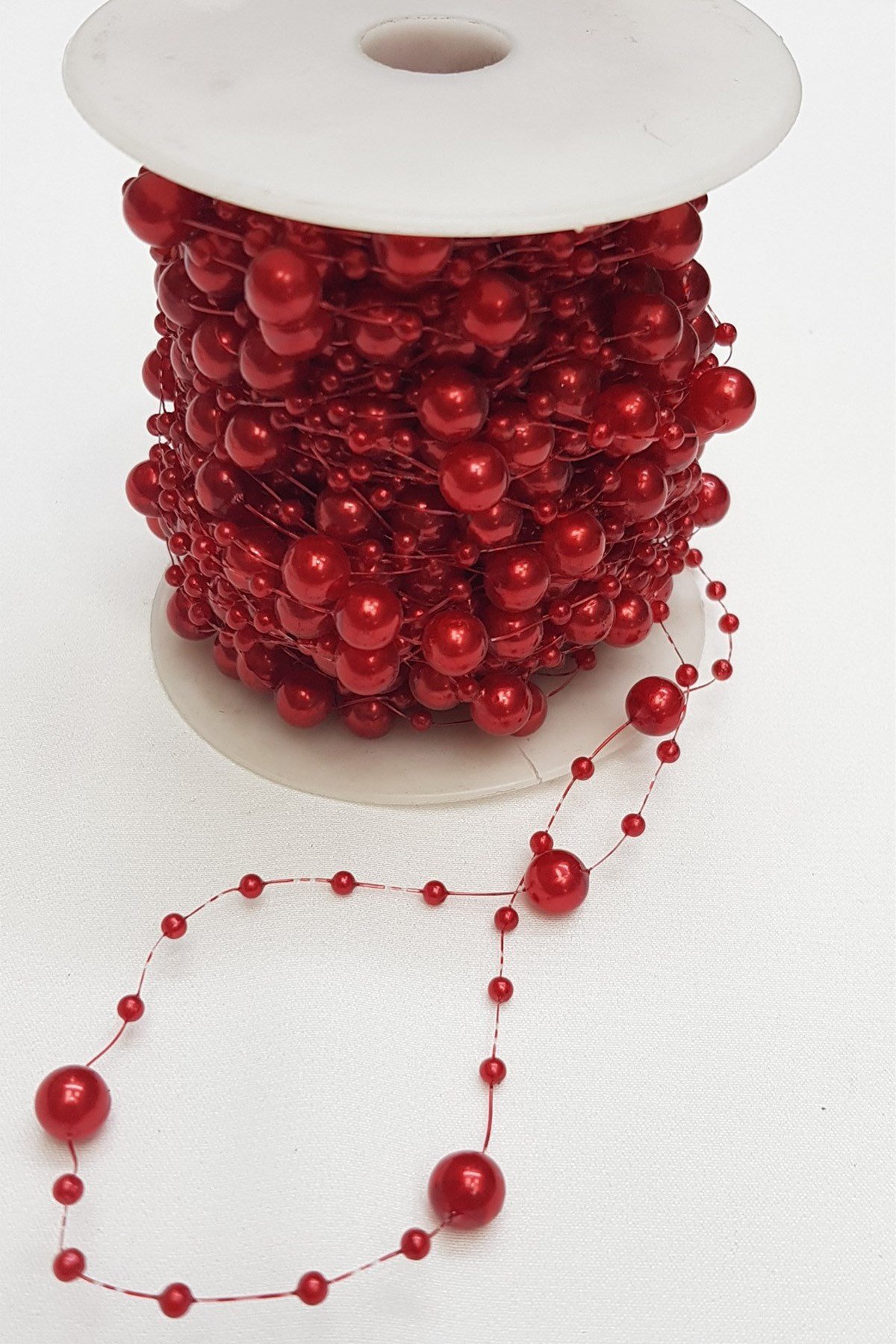 Kırmızı Saçaklı Misinalı İnci