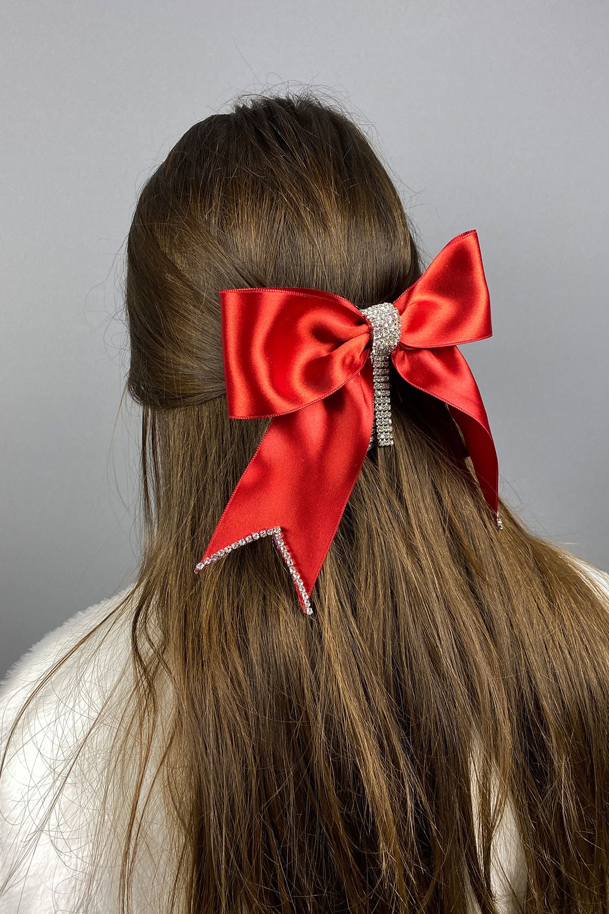 Red Stone Special Design Bow Hair Clip Accessory