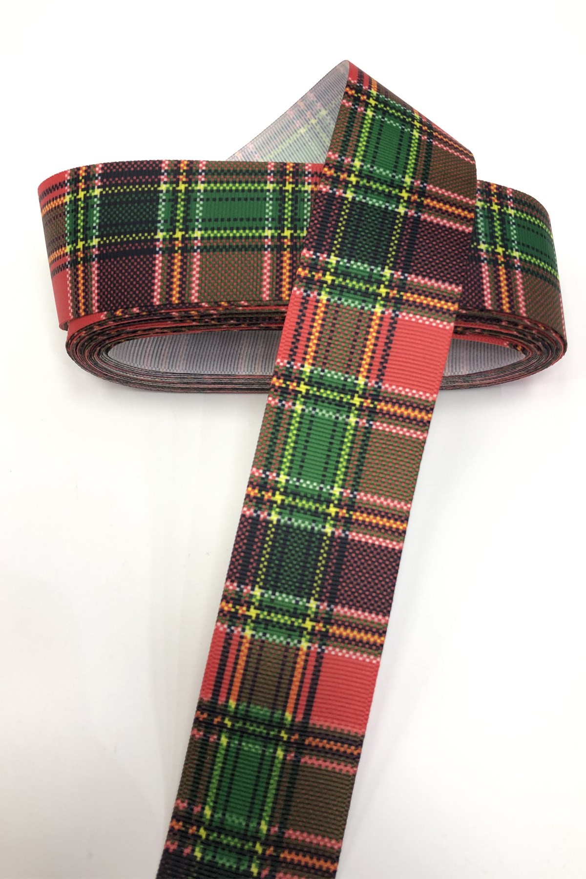 Red Green Grosgrain Plaid Grosgrain Christmas Ribbon 4 CM