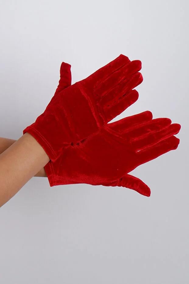 Short Velvet Dress Gloves 21 cm Party Ball Costume Accessory