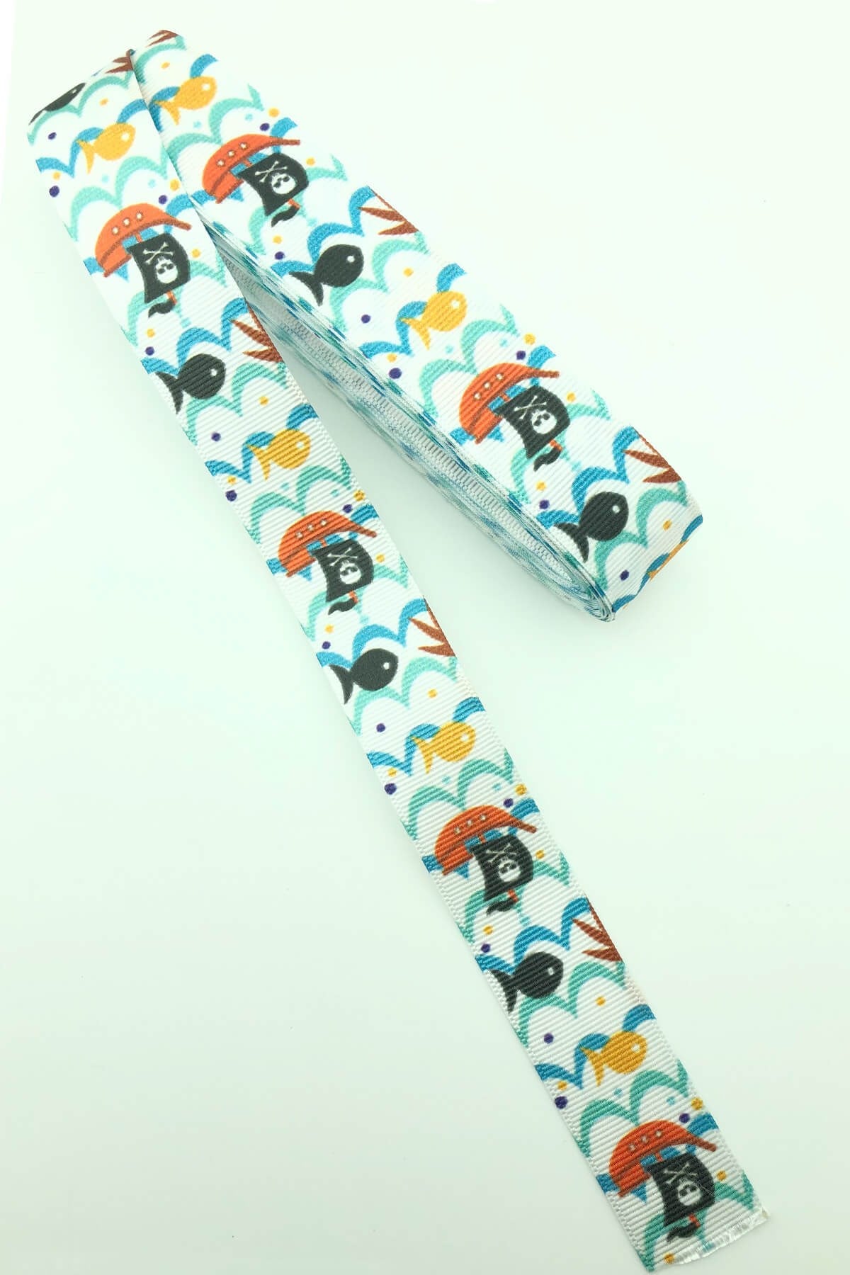 Pirate Themed Printed Grosgrain Ribbon 10 Mt
