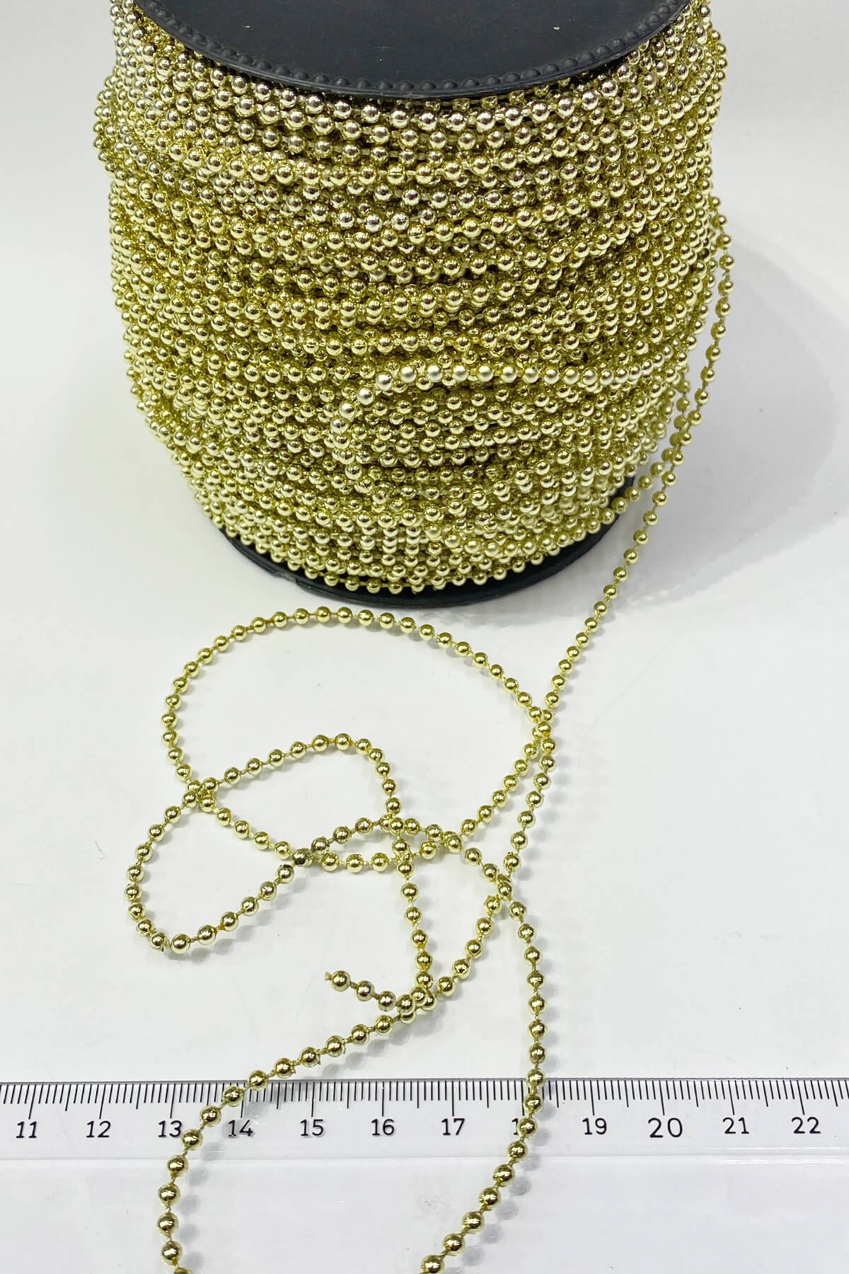 Dark Gold Plastic Strip Round Pearl 4 mm 10 m