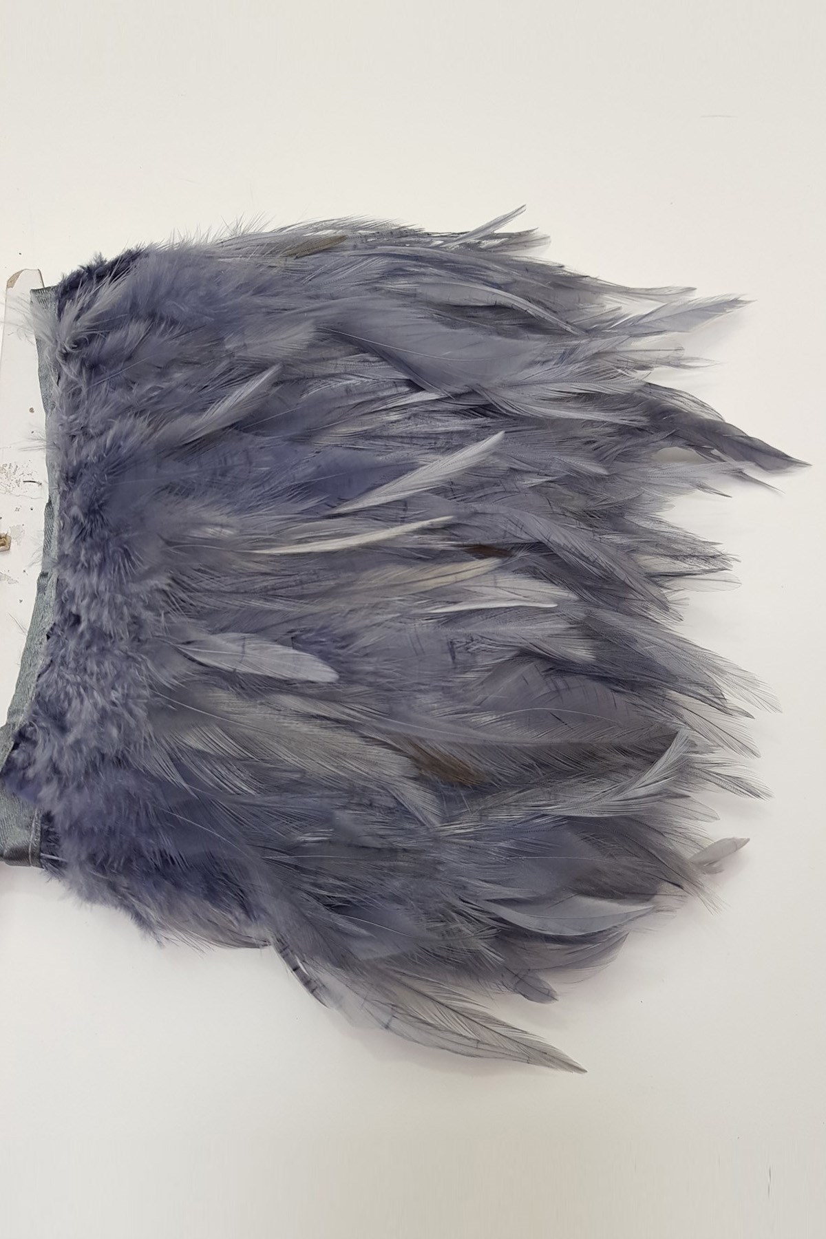 Dark Gray Rooster Feather 1 mt