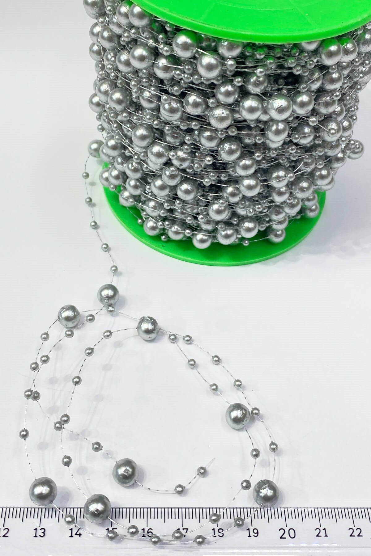 Dark Silver Lined Ribbon Pearl 10 mt