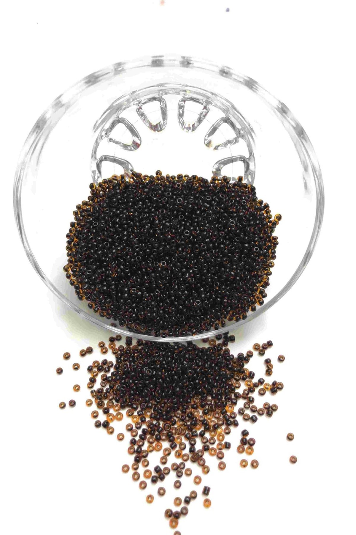 Dark Brown Sand Beads 2 mm 50 gr