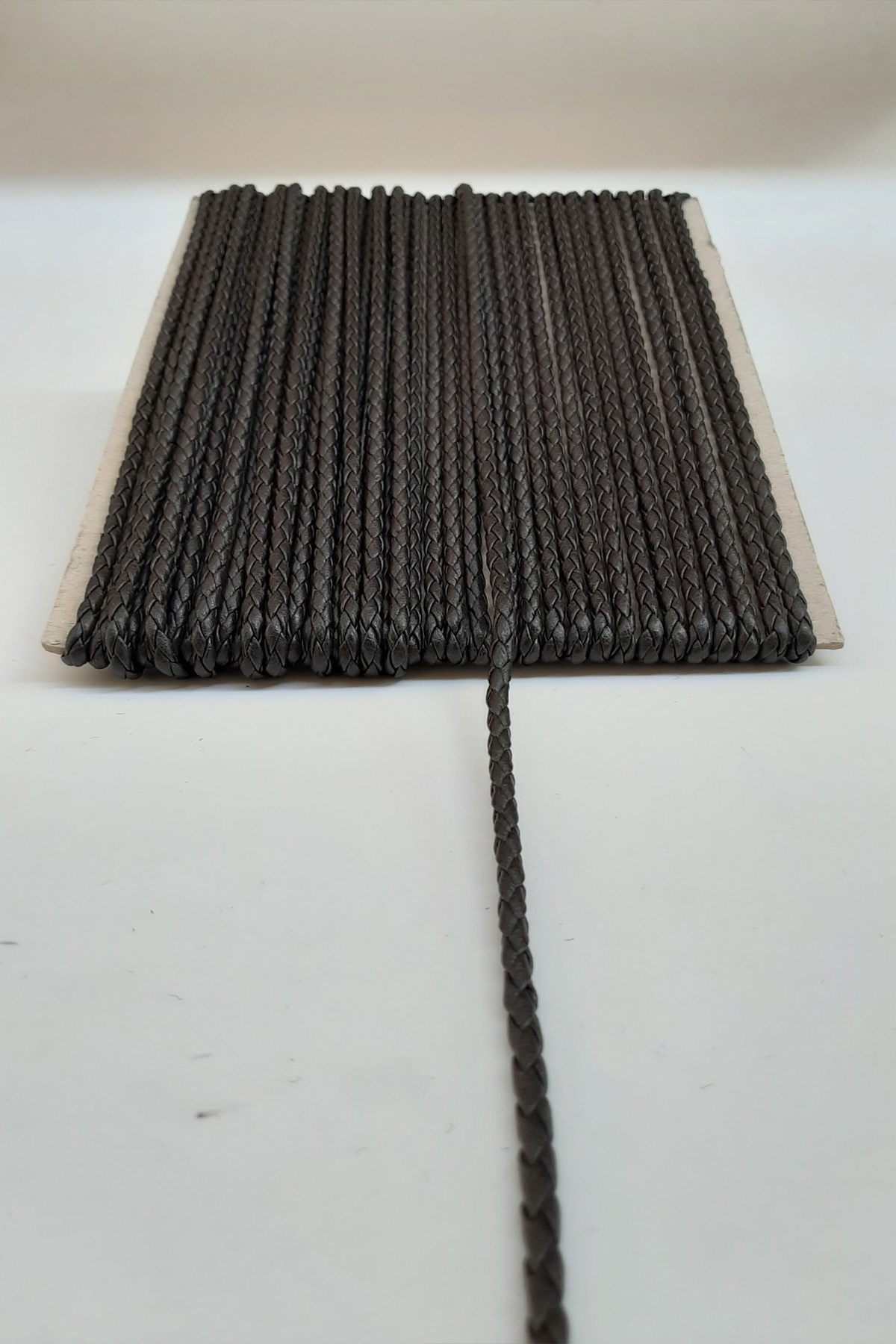 Koyu Kahve Örgülü Deri Şerit 0,5 Cm