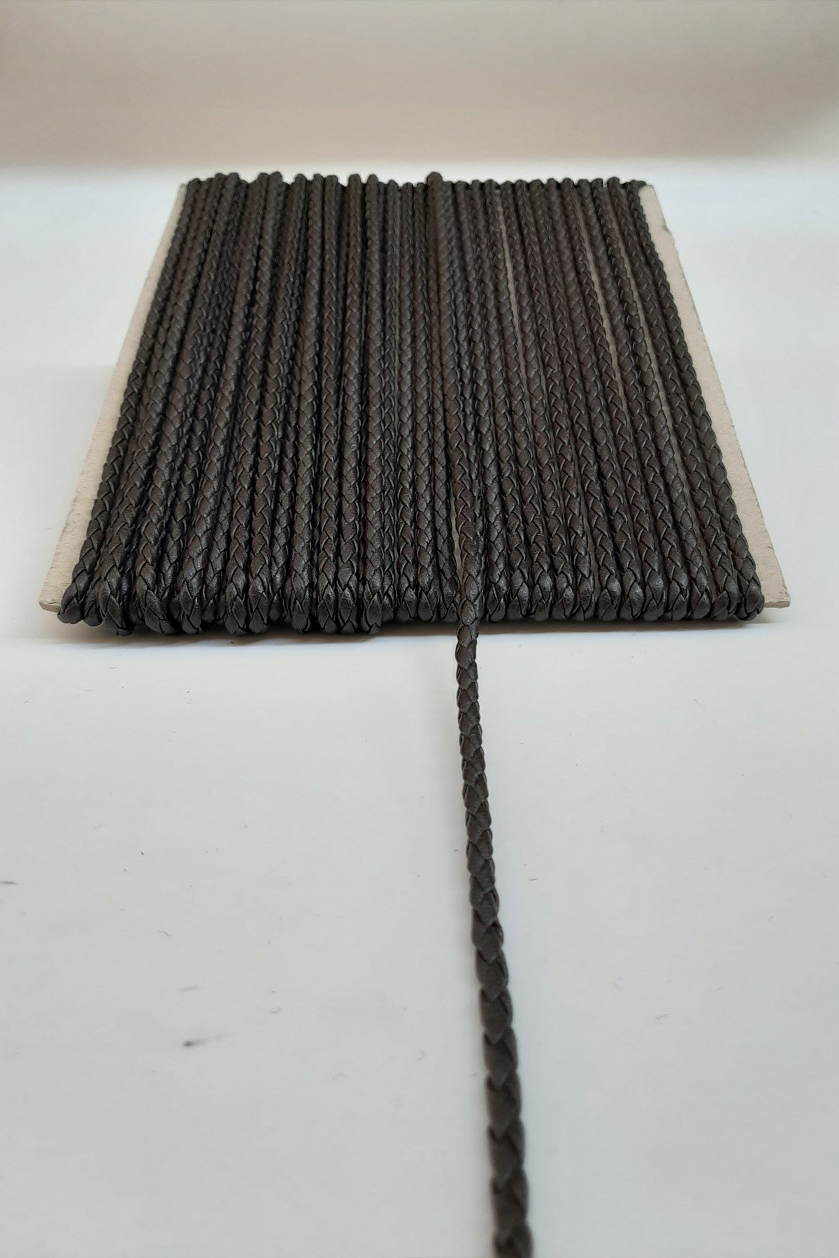 Koyu Kahve Örgülü Deri Şerit 0,5 Cm