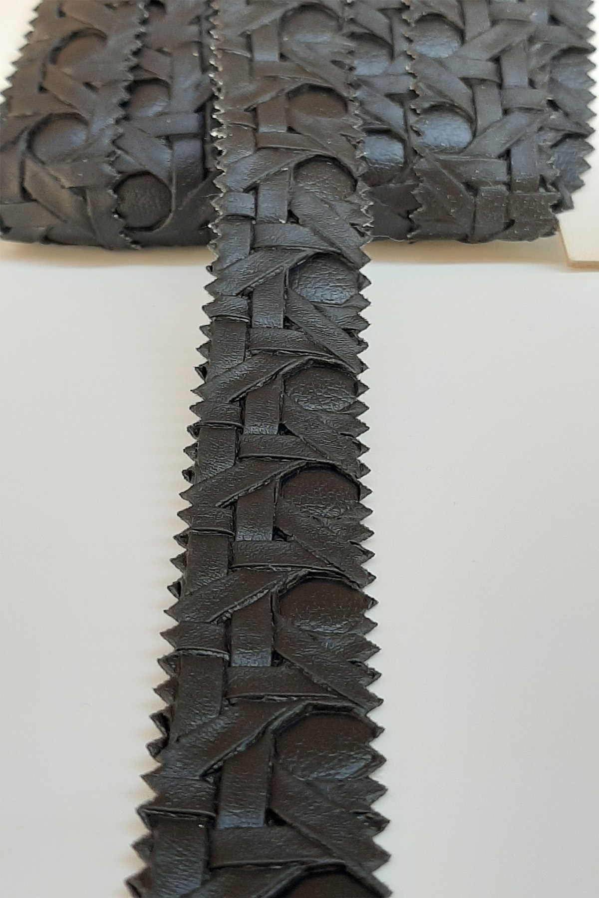 Dark Brown Braided Leather Strip 2.5 Cm