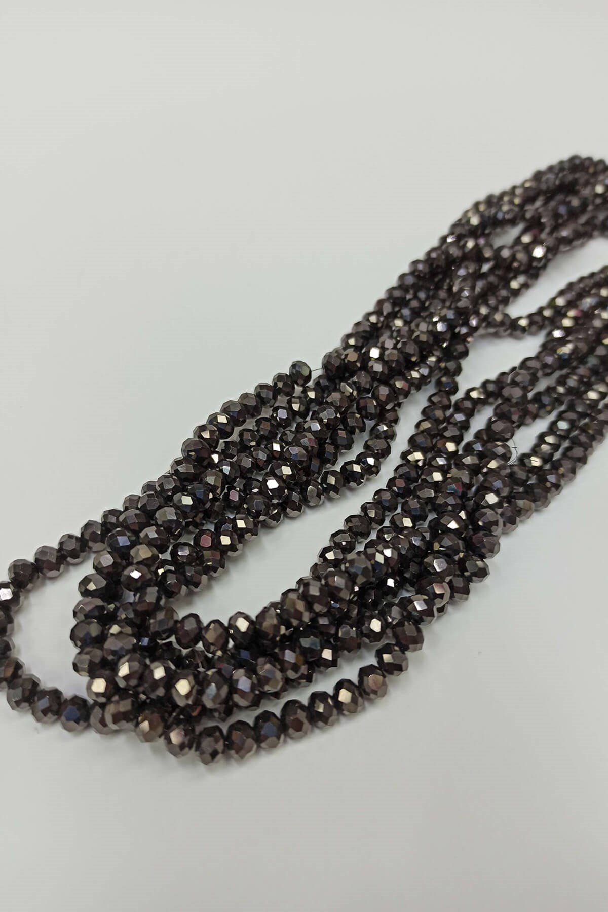 Dark Brown Crystal Beads 6 mm