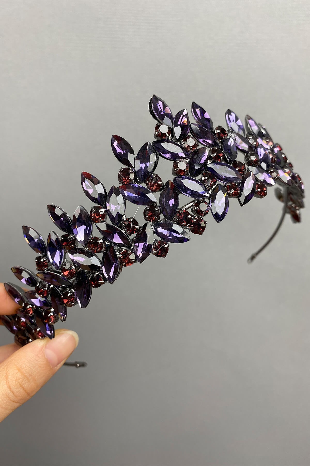 Dark Purple Subra Model Bridal Henna Crown