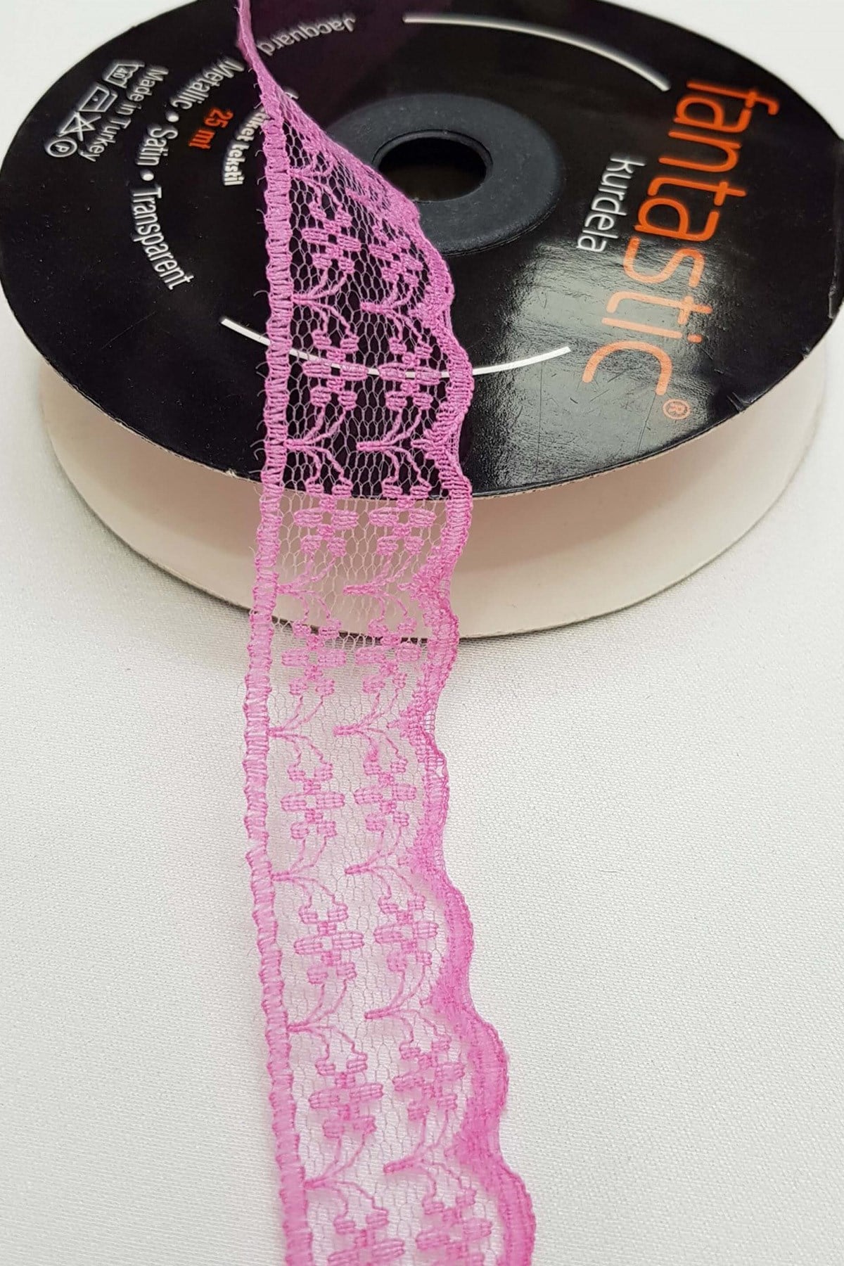 Dark Pink Lace Ribbon 2.5 cm