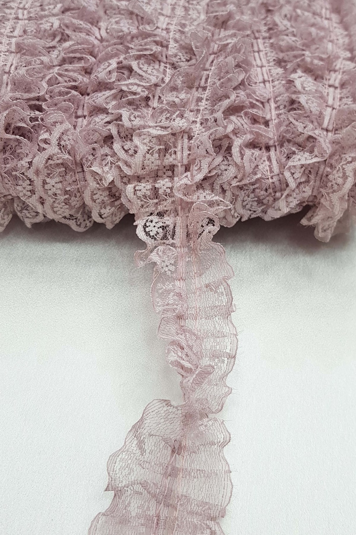 Dark Powder Double Sided Lace Ruffle 4 cm
