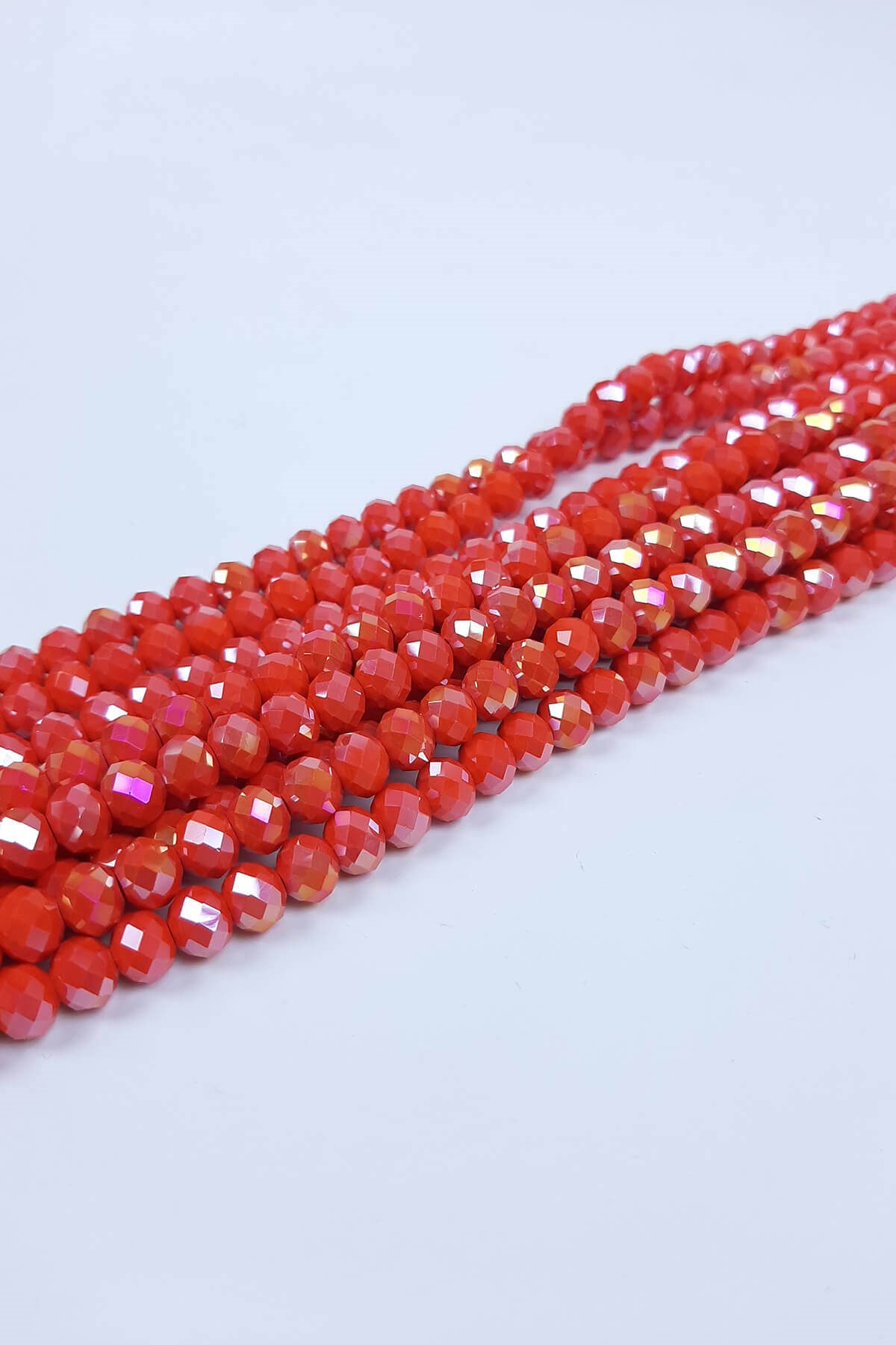 Dark Orange Crystal Beads 8 mm