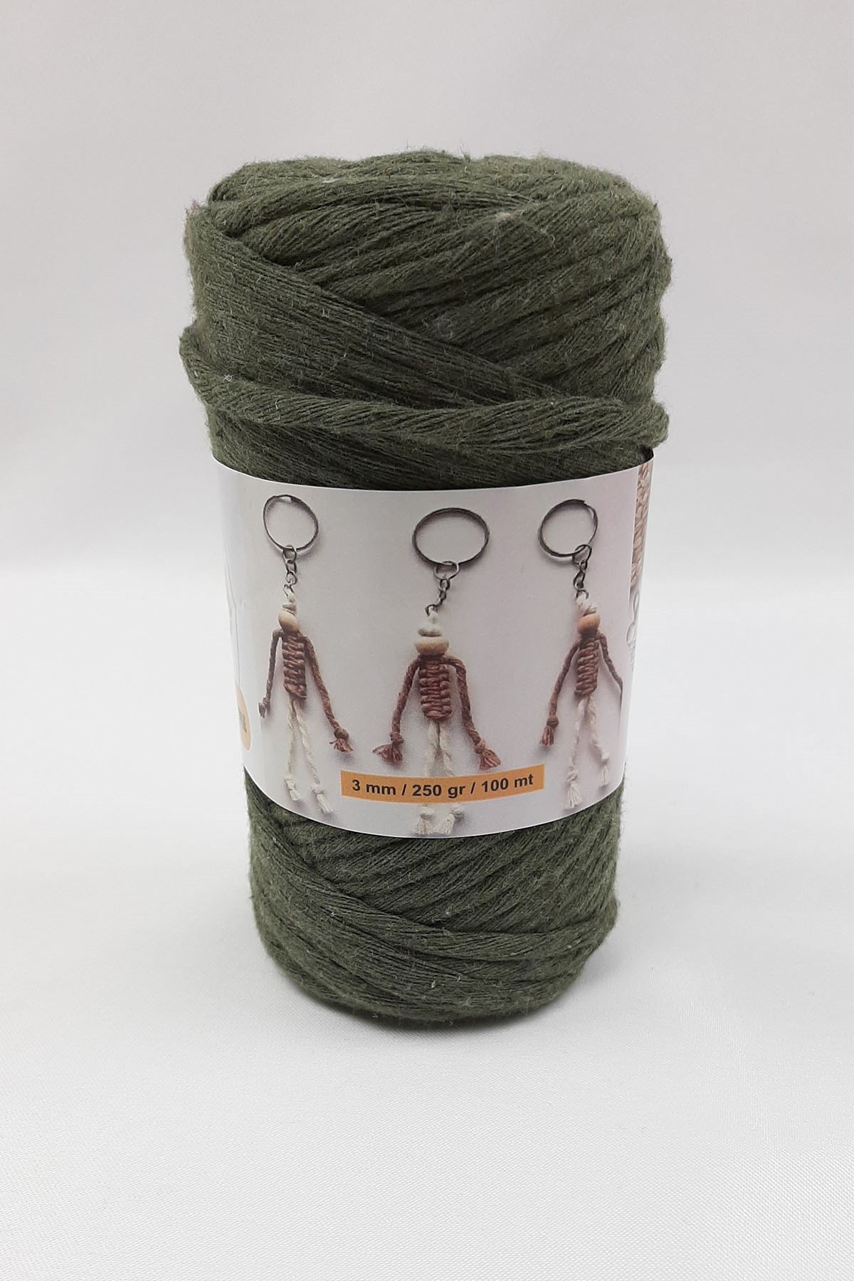 حبل مكرميه ملتوي ناعم أخضر غامق 100 متر