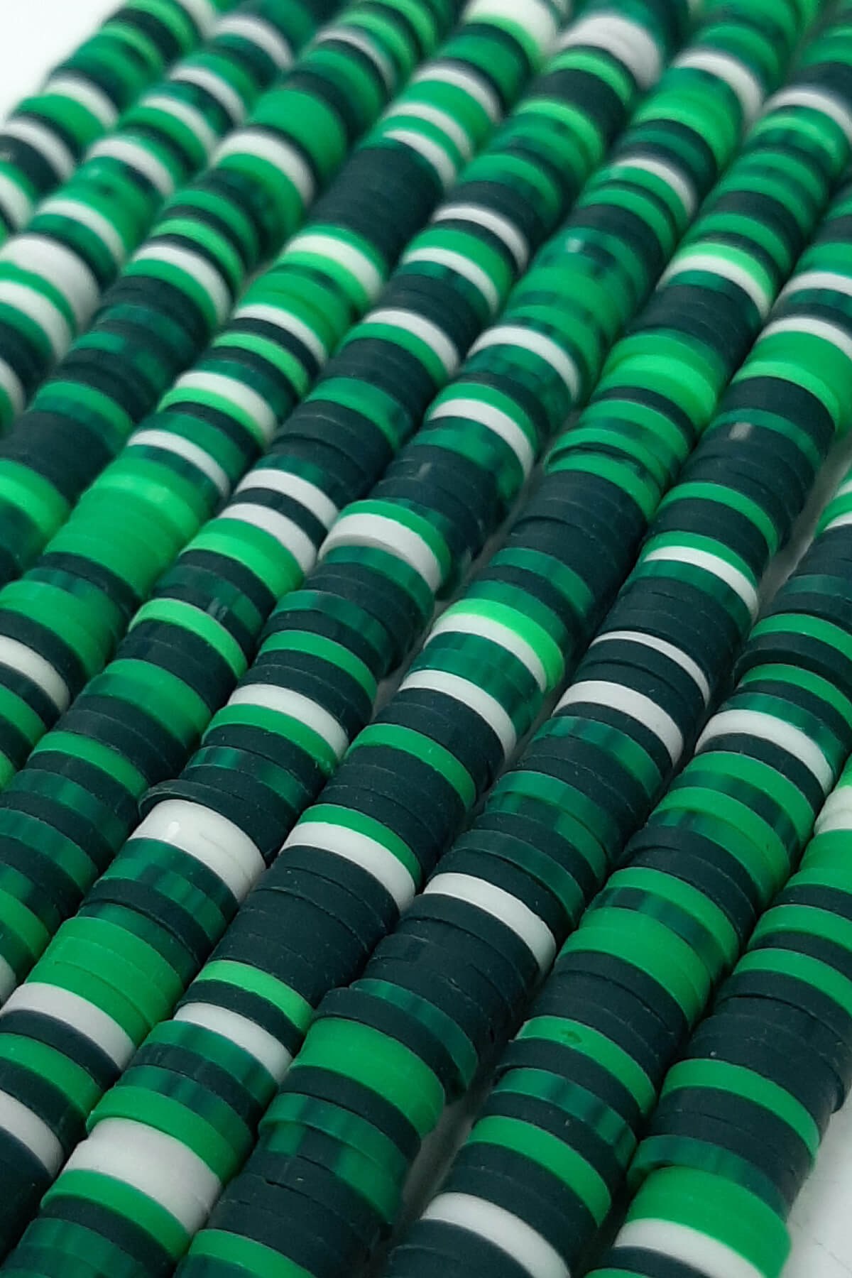 Dark Green Colored Fimo Dough Beads 6 mm