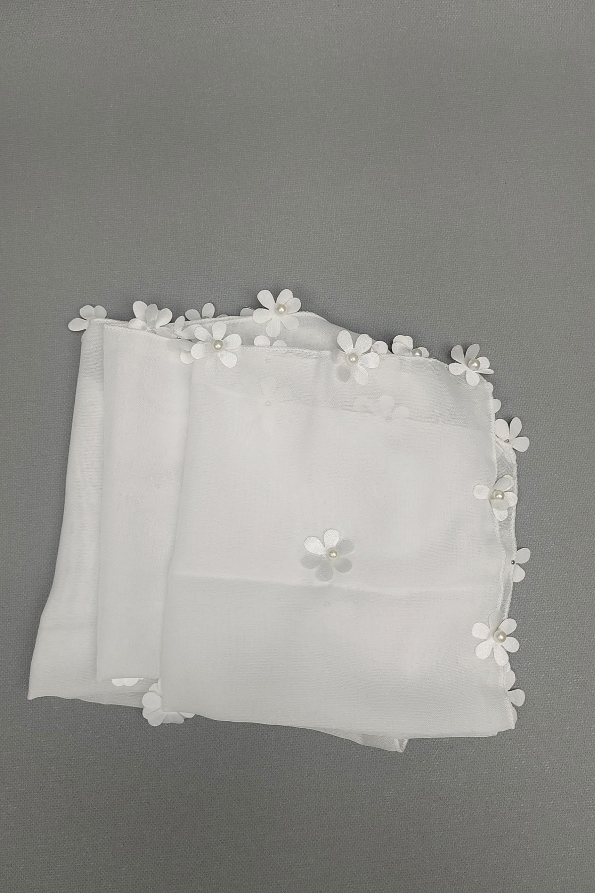 Cream Flower Patterned Lux ​​Halay Handkerchief 5 pcs