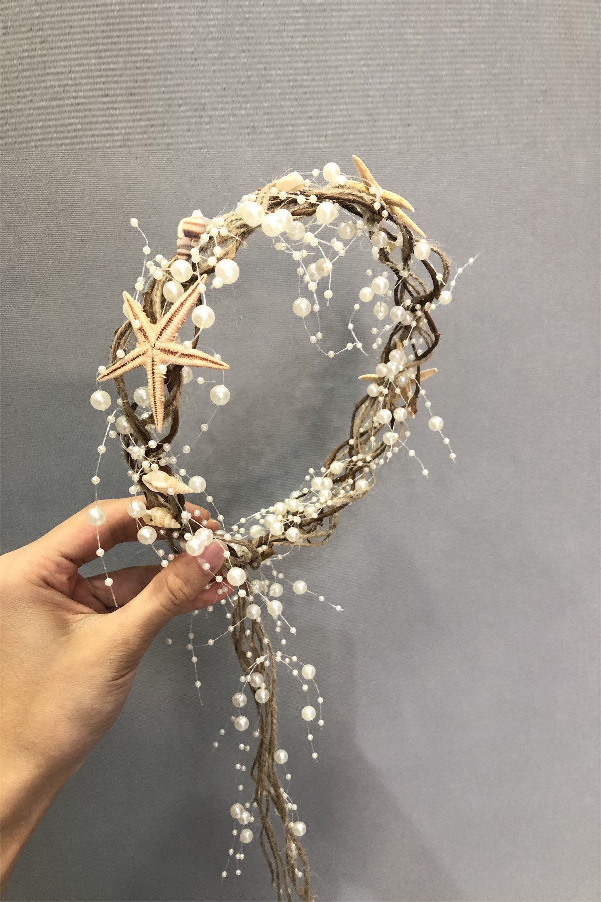 Cream Sea Star Straw Crown