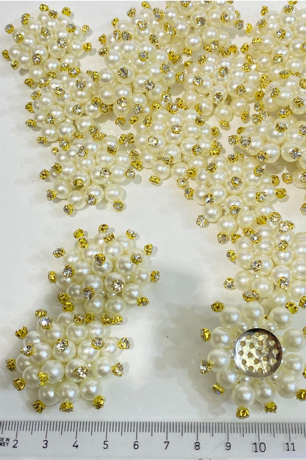 Cream Pearl and Stone Brooch