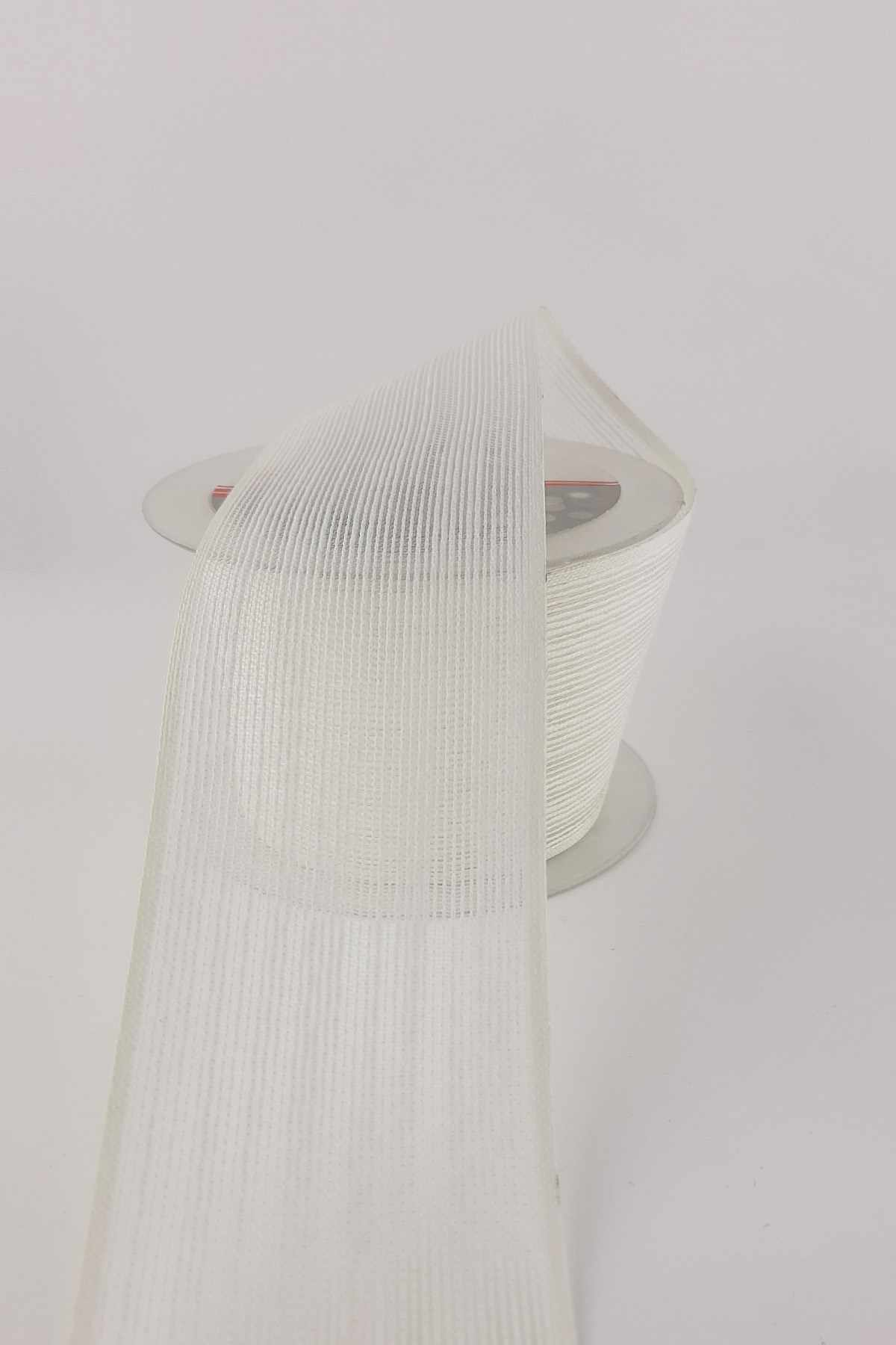 Cream Linen Effect Ribbon 6 cm 10 mt