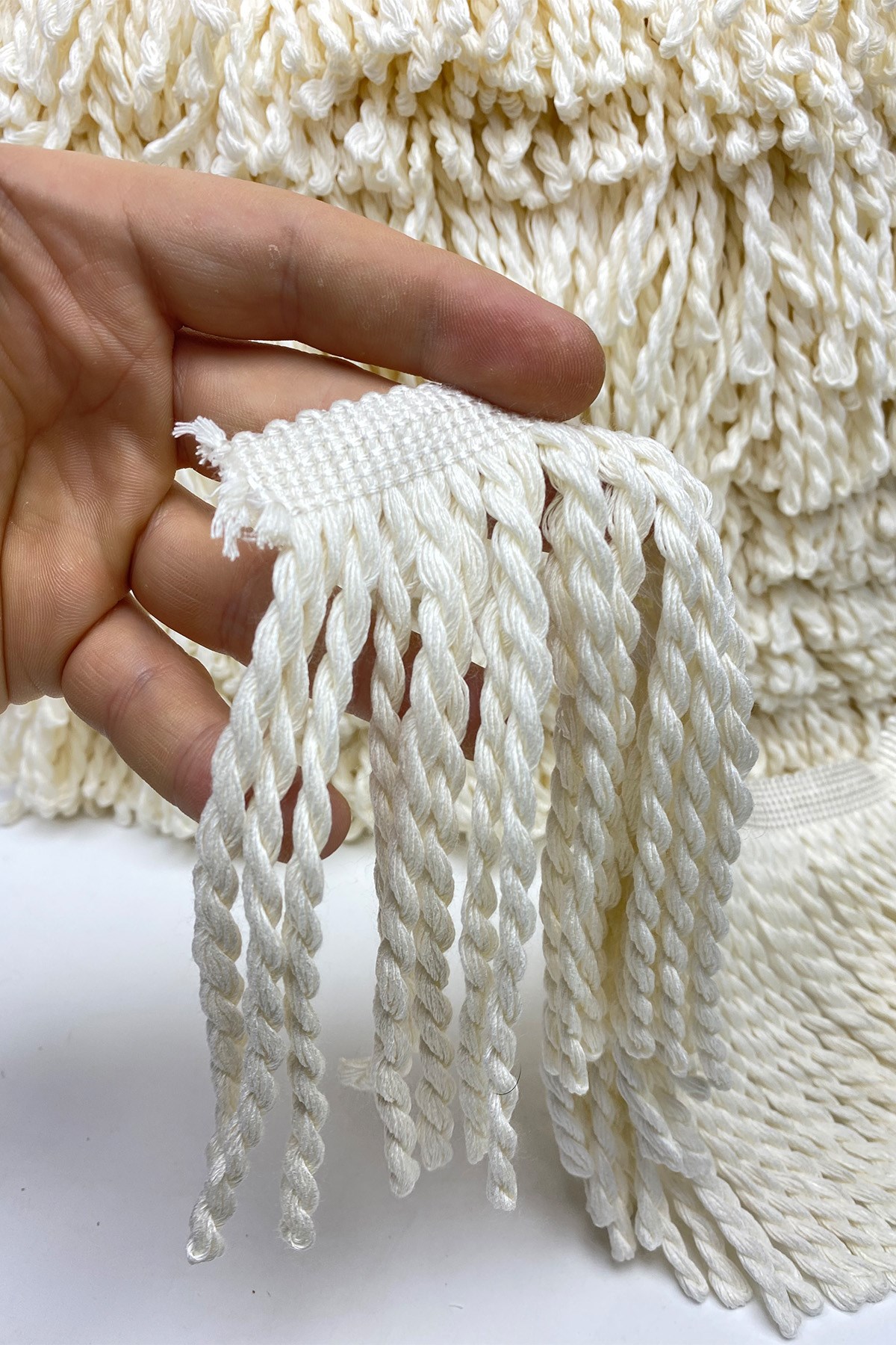 Cream Cotton Bouillon Fringe Tassel