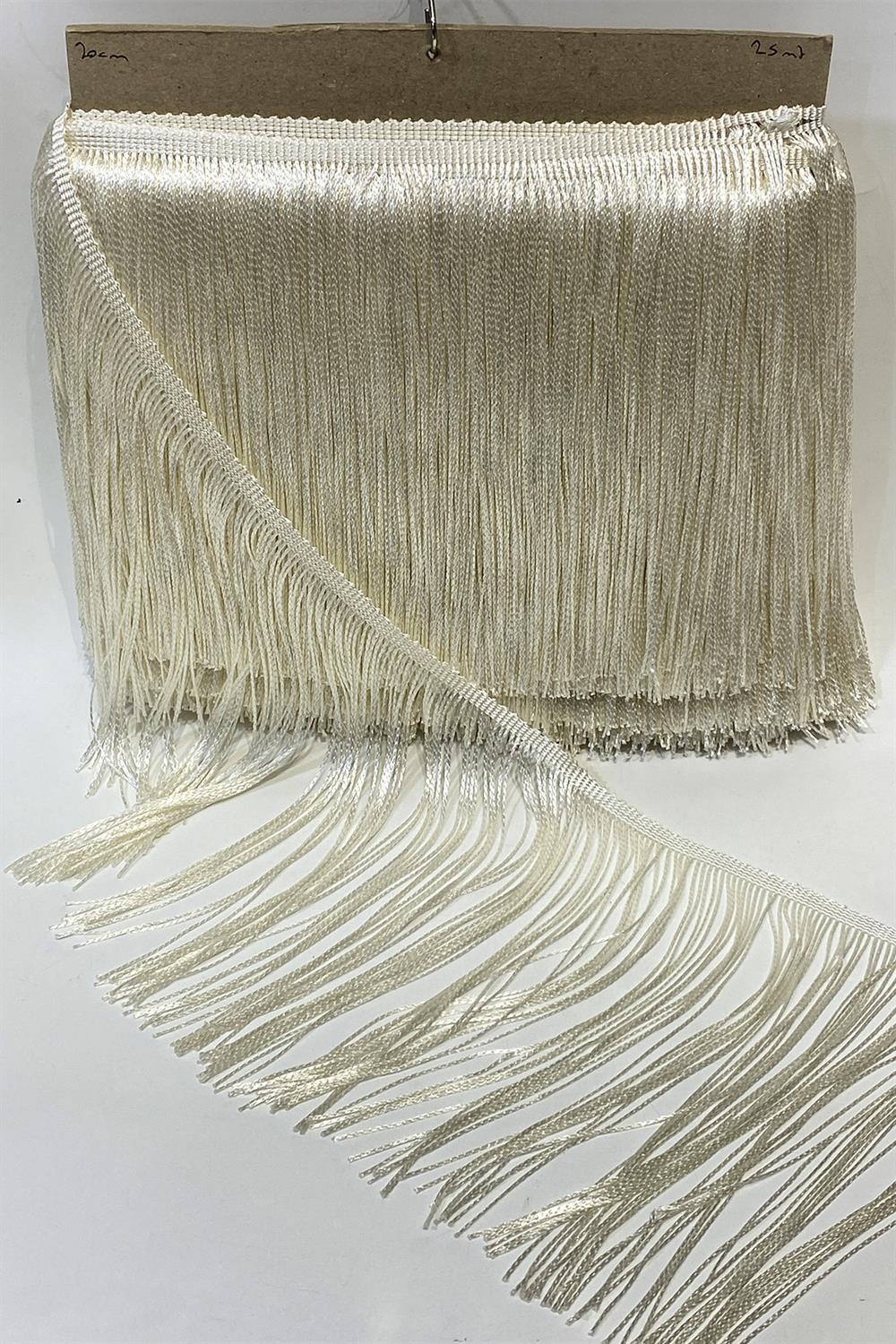 Krem Rengi Saçak Püskül Şerit