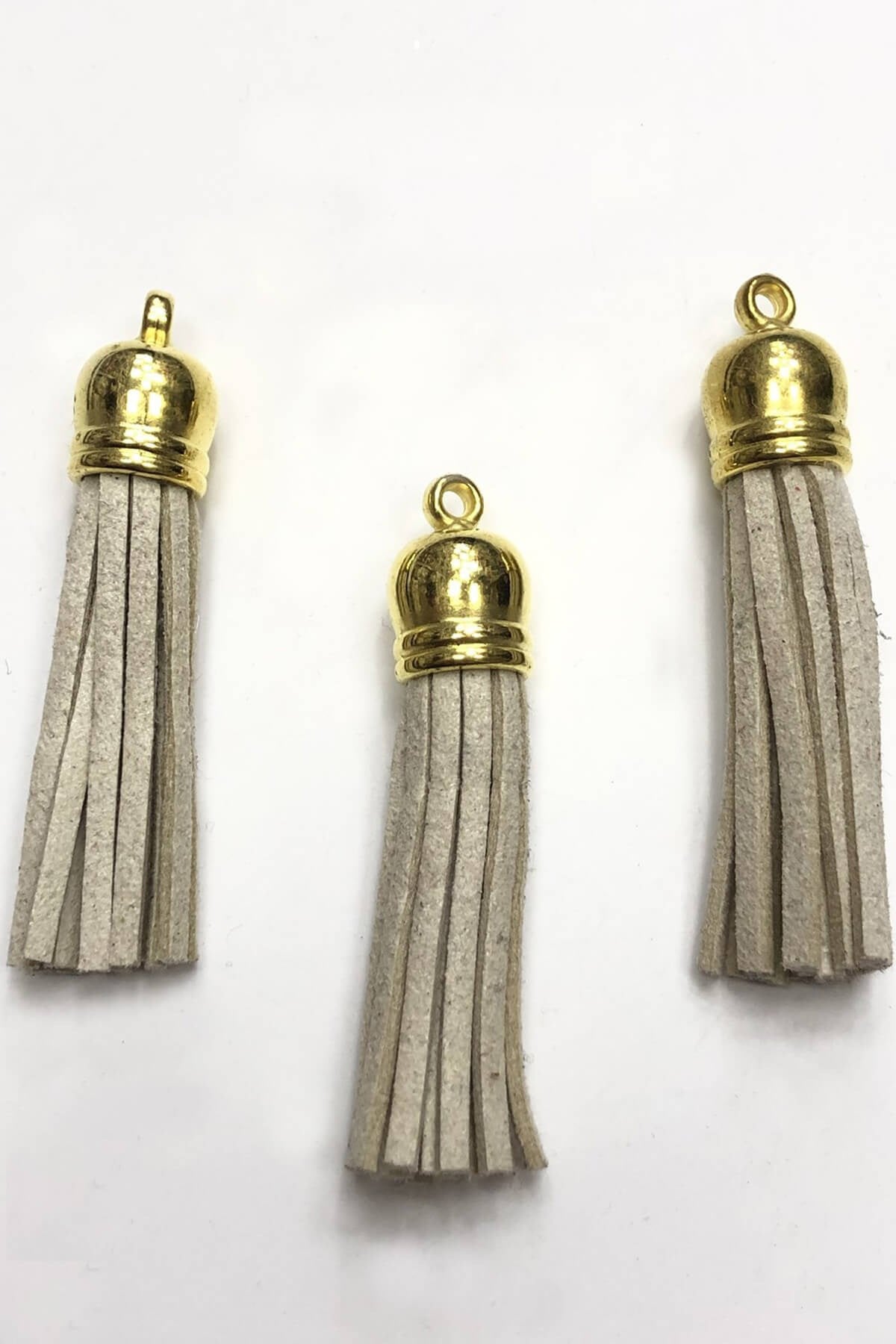 Krem Süet Püskül  10 Adet  6 cm