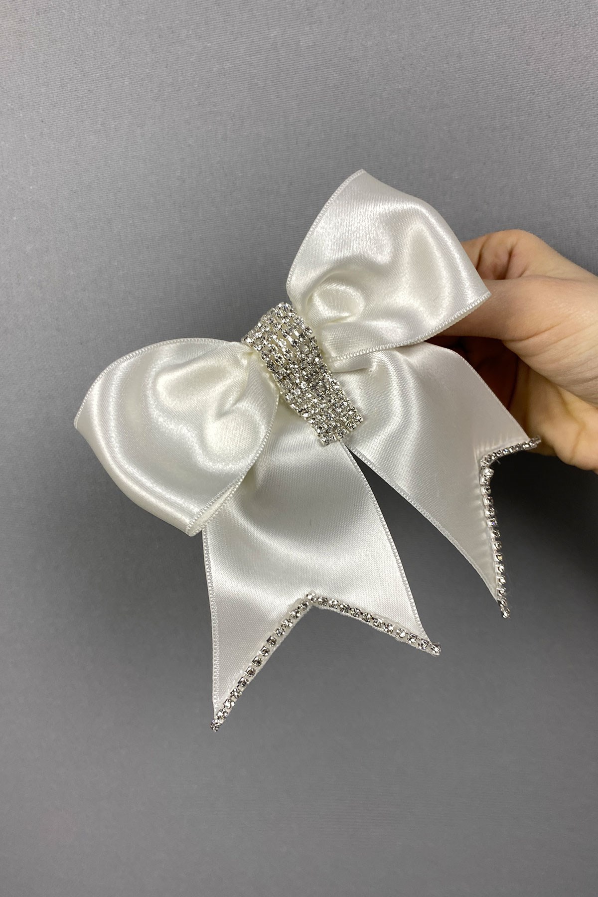 Cream Stone Special Design Bow Hair Clip Accessory
