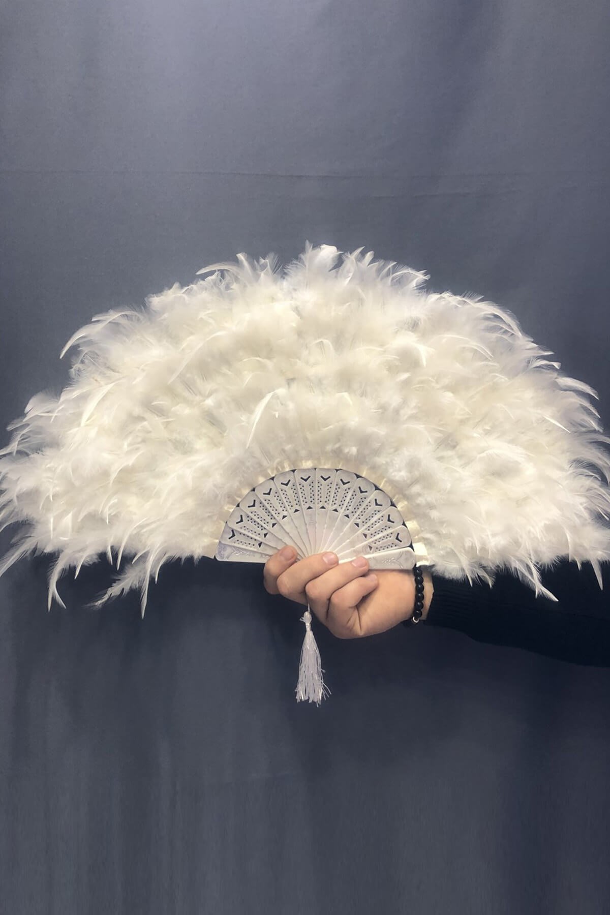 Cream Feather Bridal Fan