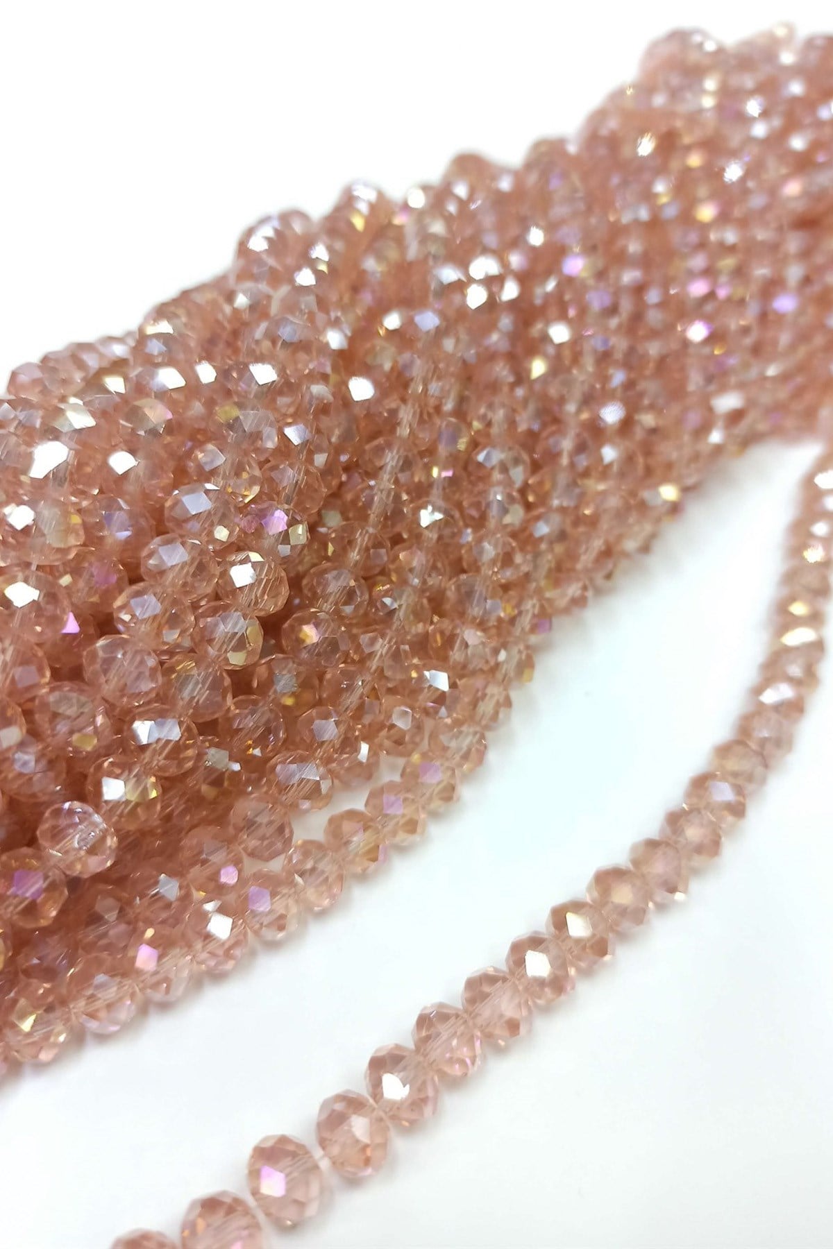 Powder Salmon Crystal Beads 8 mm